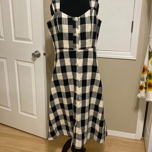 Plaid black&cream dress by Rachel parcel